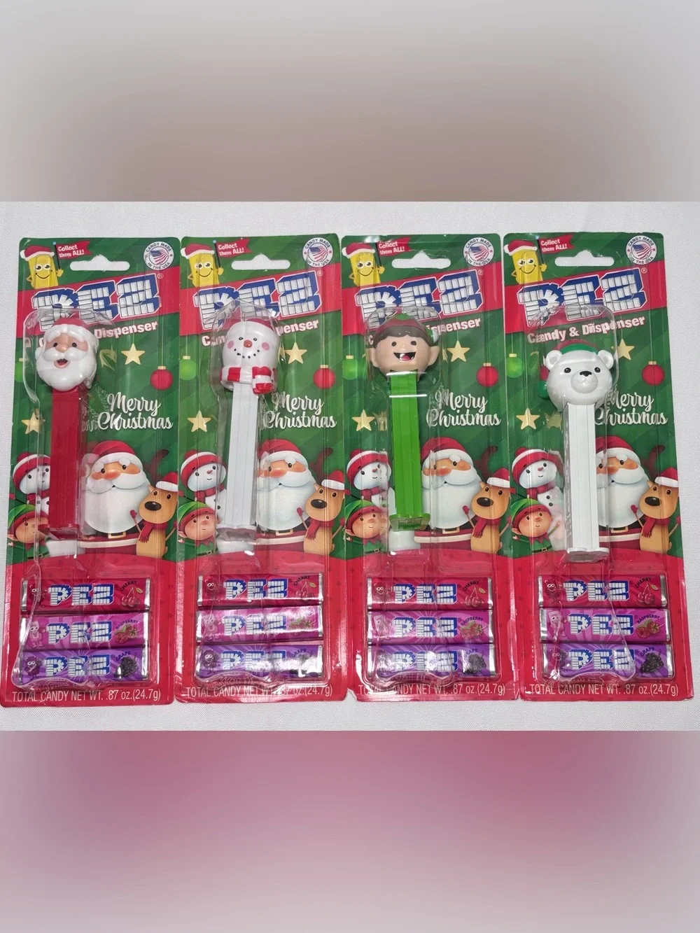 Christmas Pez Dispensers Stocking Stuffers Santa Snowman Elf Polar Bear